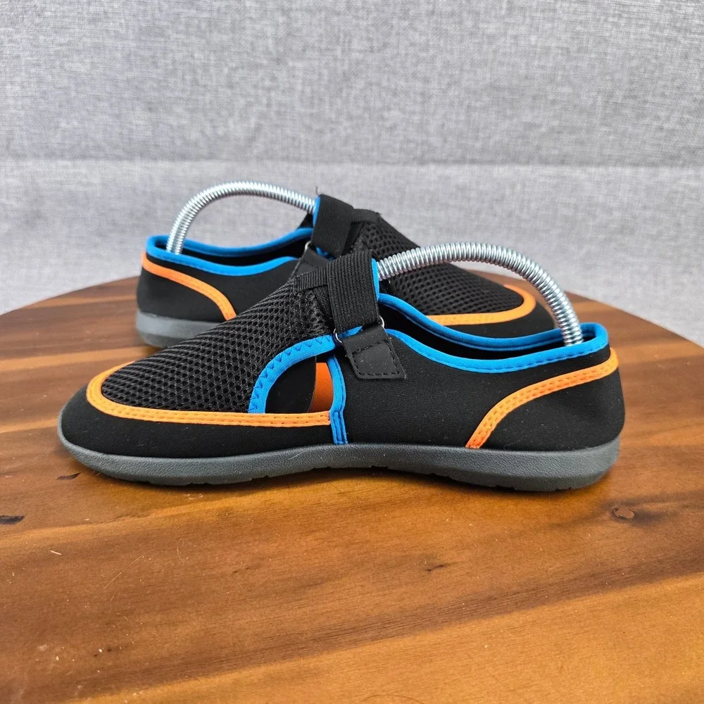 Wonder Nation Girls Water Shoes Black‎ Orange Blue USA 6 EUR 38.5